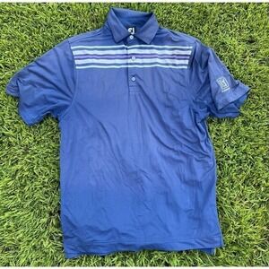 FOOTJOY FJ GOLF SHIRT POLO S/S POLY/SPANDEX MED TPC SCOTTSDALE AZ GOLF BLUE